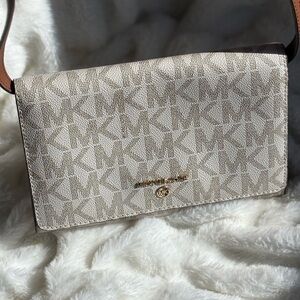 Michael Kors Cream Monogram Crossbody Bag